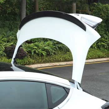 Tesla modeli 3 için uygun karbon fiber kuyruk arka spoiler sabit kanat arka periferik dekorasyon parçaları