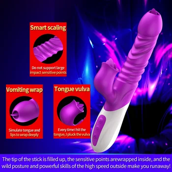 Tilki 10 Hızları Uzun Dil Yalamak Vibratör bayanlara Seks Oyuncakları Vibratör G Spot Uzun Yapay Penis Vibratör Güçlü hız klitoris Şok Ault