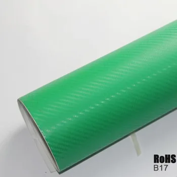 TSAUTOP Boyutu 1. 52x28 m tüm rulo Su Geçirmez 3d karbon fiber araba vinil wrap Çim yeşil için Araba vücut B17