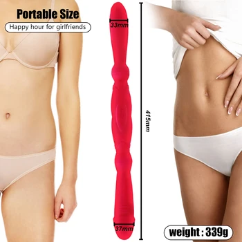Uzun 41 cm Erotik Sextoys Gerçekçi Yapay Penis Vibratör 6 Titreşim Lezbiyen Çift Uçlu Vajinal Anal Plug Esnek Seks Oyuncakları Kadınlar için