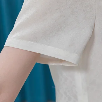 VOA Ipek Beyaz Dalgalanma Şeftali Kalp Yaka Kısa kollu Dikiş Parlak Tel Dekoratif Pilili Büyük Sarkaç Elbise AE525