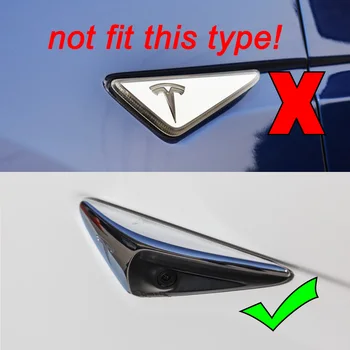 Yan Kamera Çamurluk Işaretleyici Koruma Kapakları Tesla modeli 3 S X 2013-2019 Gerçek Karbon Fiber Dekoratif Aksesuarları