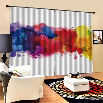 Yağlıboya Perdeler sanat manzara Perdeleri Oturma Odası İçin Karartma 3D Pencere Perdeleri Moda Colorfuls Perde Perdeler