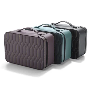 Yeni Deri Takı Bavul Taşınabilir Yüzük Kolye Bilezik Takı Çok Katmanlı saklama kutusu Nokta ambalaj çanta için ış