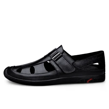 Yeni Hollow Out Kauçuk Tabanlar Yaz Ayakkabı Erkekler Lüks Sandalet Katı Yüksek Kalite Sandalias erkek ayakkabıları Rahat Nefes Oxfords