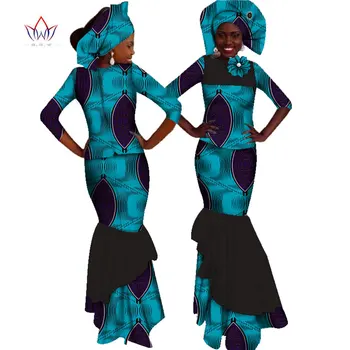 Yeni Nijeryalı Geleneksel Artı Boyutu Giyim Afrika Baskı Etek Seti 3xl 4xl Kadın Ve Genç Kız Parti Uzun Etek Takım Elbise WY2391