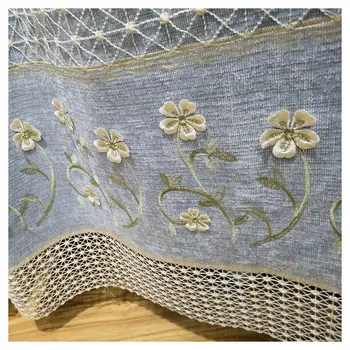 Yeni Stil Karartma Perdeleri Oturma Odası ve Yatak Odası için Bitmiş Çin Pastoral Şönil Kabartmalı İşlemeli perde kumaşı
