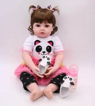 Yeniden doğmuş Bebek Bebek Bez Vücut Silikon Yenidoğan Yumuşak Silikon Vinil Yeniden Doğmuş Bebek Yürümeye Başlayan çocuk oyuncakları Kız Çocuk Doğum Günü Noel