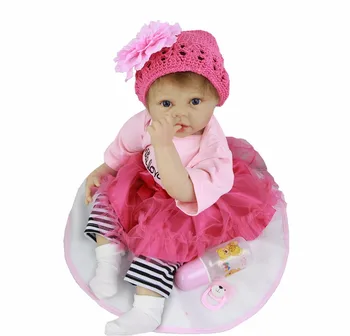 Yenidoğan Reborn Bebek Bebekler Silikon Sevimli Yumuşak Bebekler Bebek Kız Prenses Çocuk Moda Bebes Reborn Bebekler 55 cm