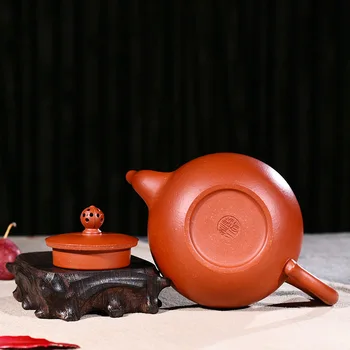 Yixing mor kil pot hakiki artisan orijinal maden Zhuni Budist marjı bir inci pot Kungfu Demlik Çay Seti