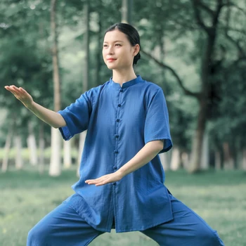 Yüksek Kalite Çin Tarzı Kungfu Üniforma Adam Wushu Uygulama Giyim Taichi Dövüş Sanatları Tang Takım Kanat Chun Ceket Pantolon