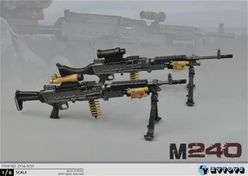 ZYTOYS 1 / 6th M240 Makineli Tüfek ZY16-9/10 PVC Malzeme Bebek Eylem Koleksiyonu İçin Ateş Edilemez