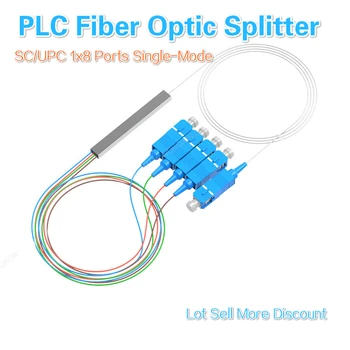 Çelik 0.9 mm Tek Modlu SC-UPC FTTH Mini PLC Splitter 1x4 Fiber Optik PLC Düzlemsel ışık dalgası Devre Splitter