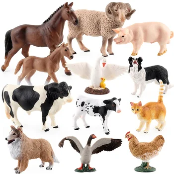 çiftlik hayvanları modeli serisi eğitici oyuncaklar çocuklar için hediye Karikatür Simülasyon Hayvan Güzel Plastik Koleksiyon Oyuncaklar Çocuklar İçin