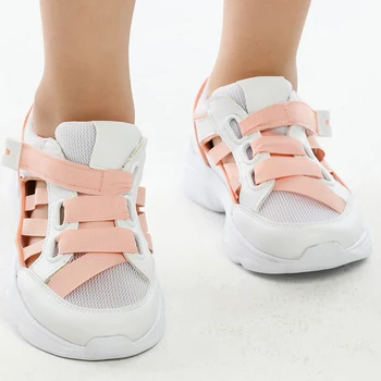 Çocuk Spor Ayakkabı Rahat Çocuk koşu ayakkabıları Faux Deri Beyaz Toz Renk 36-40 Numarası Dantel-Up Normal Fit Rahat spor yürüyüş ayakkabıları Tenis ışık Taban Rahat Esnek Moda Ortopedik Nefes Letoon KİDS02