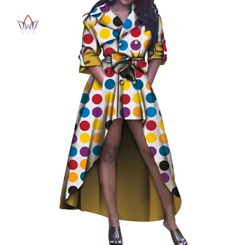 Özel Dashiki Afrika Siper Kadınlar için Bazin Riche Ankara Baskı Trençkotlar Kadın afrika kıyafeti Nedensel Parti FashionWY5887