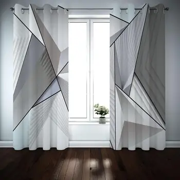 Özel Herhangi Bir Boyut Perde Karartma Perdesi Oturma Odası Geometri Yatak Odası Moda Modern Pencere Perde