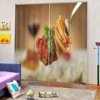 Özelleştirilmiş boyutu Lüks Karartma 3D Pencere Perdeleri Oturma Odası mutfak perdeleri gıda perde