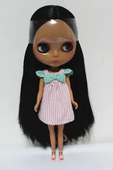 Ücretsiz Kargo büyük indirim RBL-128DIY Çıplak Blyth doll doğum günü hediye kız için 4 renk ile büyük gözler bebek güzel Saç sevimli oyuncak