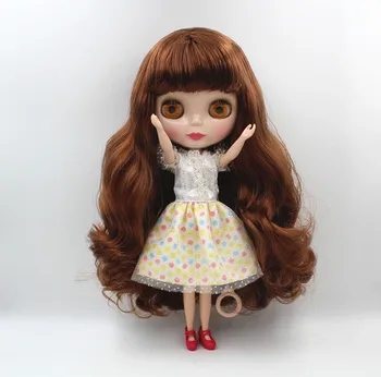 Ücretsiz Kargo büyük indirim RBL-459 DIY Çıplak Blyth doll doğum günü hediye kız için 4 renk büyük göz bebek ile güzel Saç sevimli oyuncak
