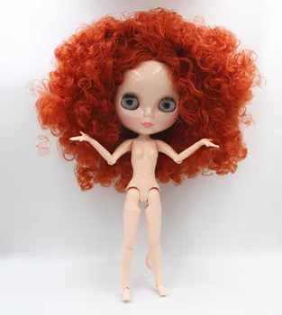 Ücretsiz Kargo büyük indirim RBL-671J DIY Çıplak Blyth doll doğum günü hediye kız için 4 renk büyük göz bebek ile güzel Saç sevimli oyuncak