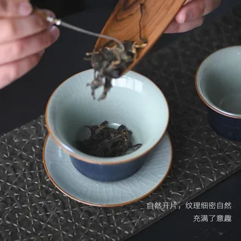 ★Başlangıçta manuel sprey sizin fırın ji mavi bu gezdirilir seramik bardak kung fu çay çay kase kapağı örnek çay bardağı